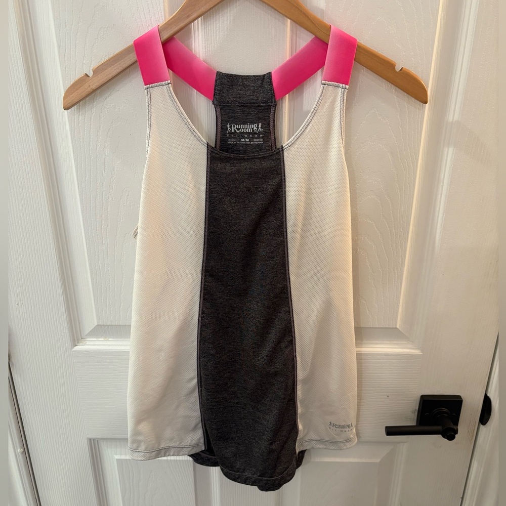 Running Room Women's Colorblock Tank Top - Pink and Gray